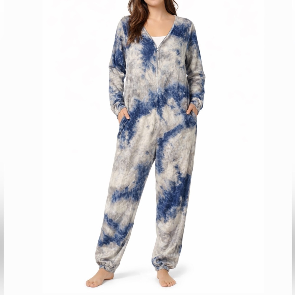 Natural Life Cozy Tie-Dye Zip Up Onsie NEW
